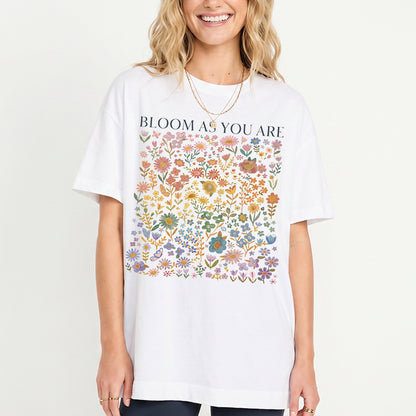 Bloom AS You Are Print Crew Neck Cotton Tee