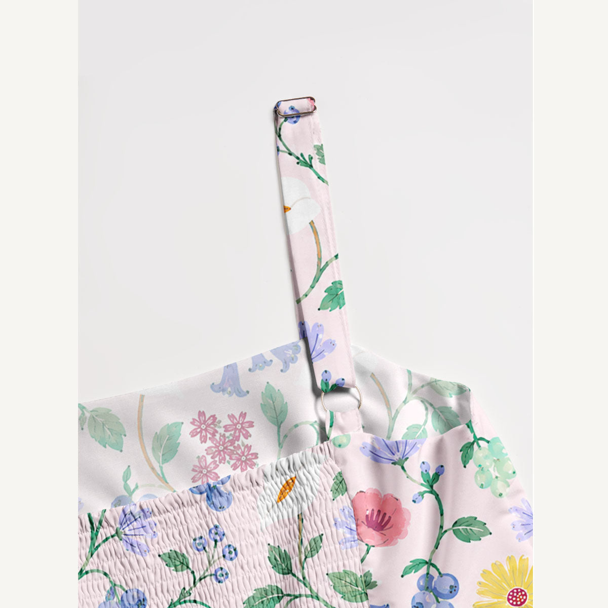 Wild Berry Botanical Garden Print Wide Straps Maxi Dress With Pockets