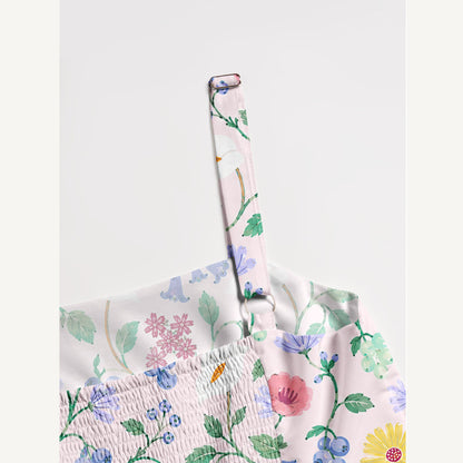 Wild Berry Botanical Garden Print Wide Straps Maxi Dress With Pockets