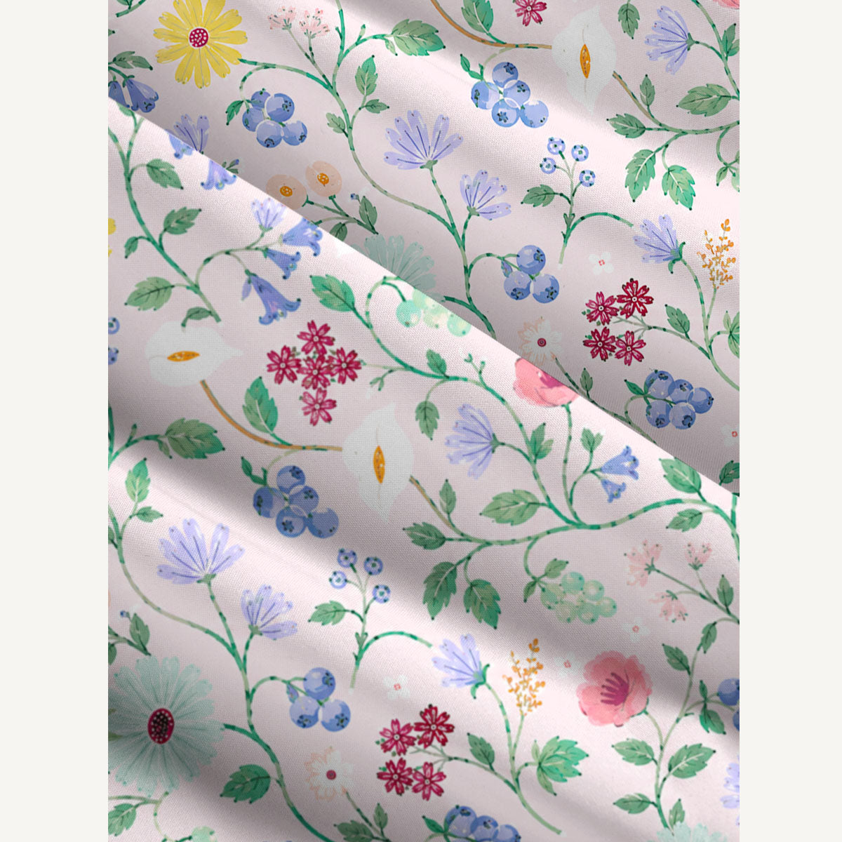 Wild Berry Botanical Garden Print Wide Straps Maxi Dress With Pockets