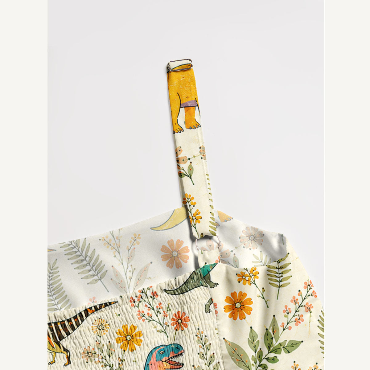 Wildflower Dinosaur Garden Print Wide Straps Maxi Dress With Pockets