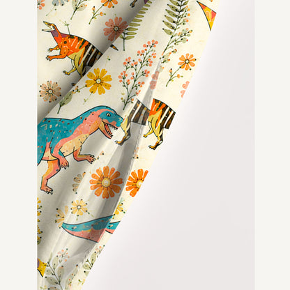 Wildflower Dinosaur Garden Print Wide Straps Maxi Dress With Pockets