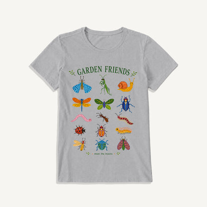 Garden Friends Insect Chart Print Crew Neck Cotton Tee