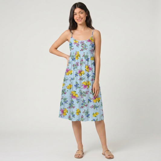 Blue Meadow Spaghetti Strap Mini Dress