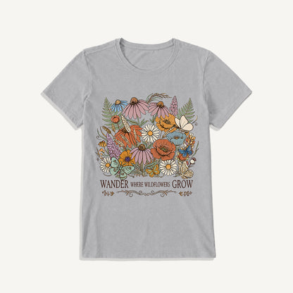 Wander Wildflowers Print Crew Neck Cotton Tee