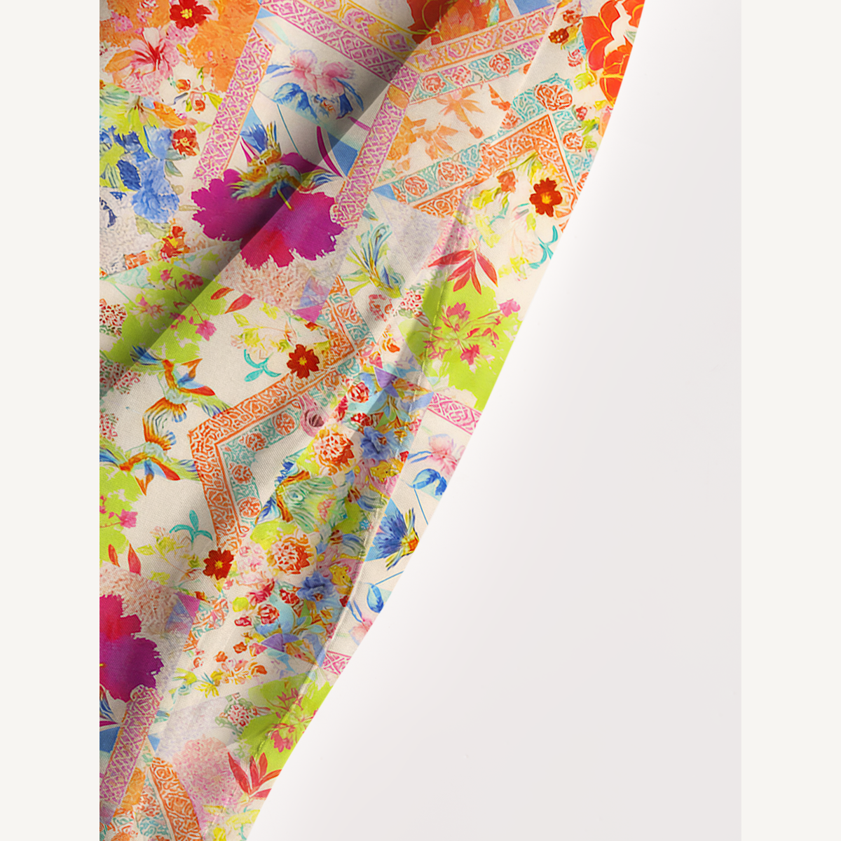 Square Neck Vivid Lily Print Wide Straps Maxi Dress With Pockets