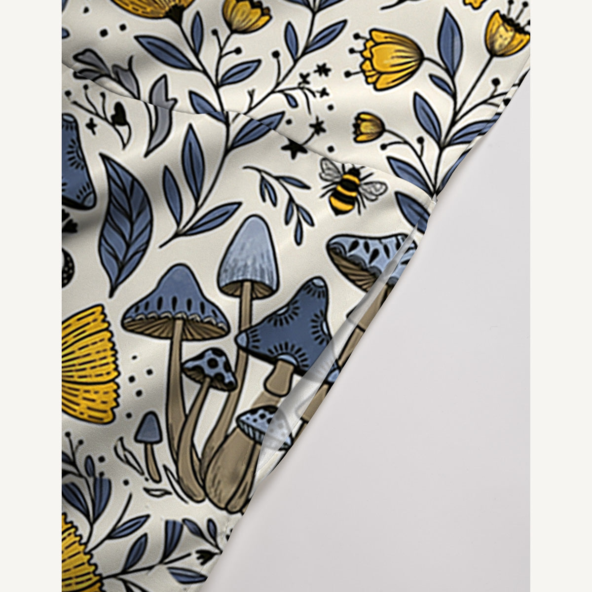 Bee Whisper Forest Print Boho Jumpsuit with Pockets for Women