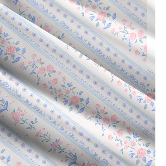 Square Neck Blue Rose Print Wide Straps Maxi Dress With Pockets