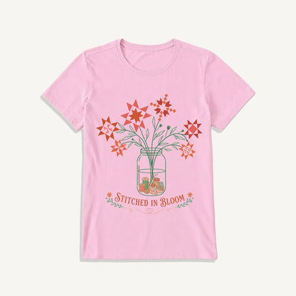 Stitched in Bloom Jar Print Crew Neck Cotton Tee