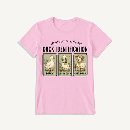 Duck Identification Print Crew Neck Cotton Tee