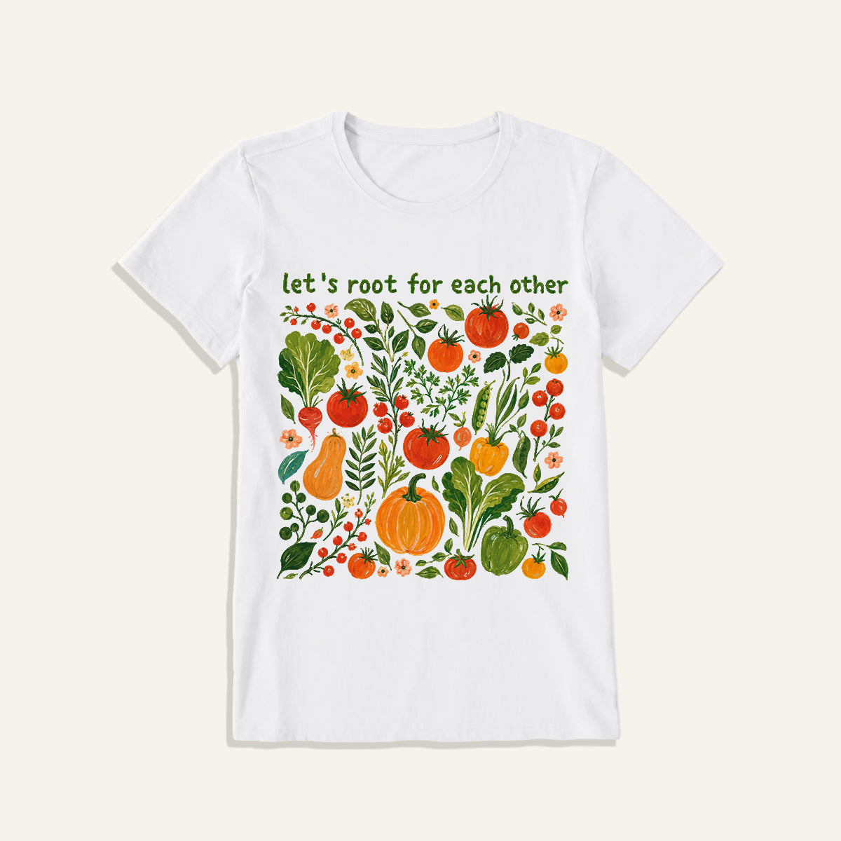 Root for Each Other Garden Print Crew Neck Cotton Tee