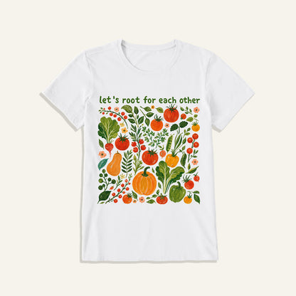 Root for Each Other Garden Print Crew Neck Cotton Tee