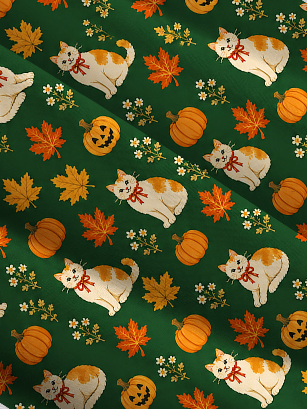 Pumpkin Patch Whiskers Print Wide Straps Maxi Dress With Pockets