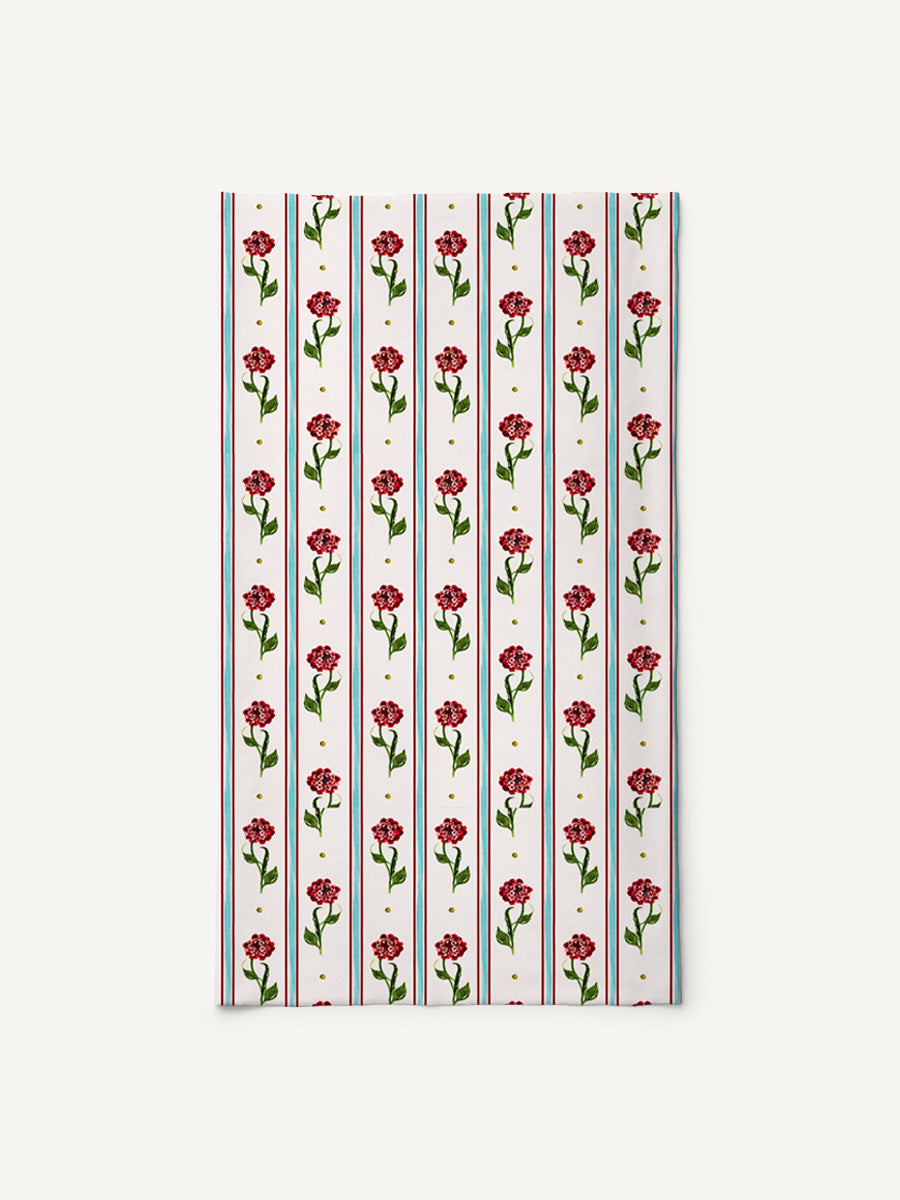 Crimson Dianthus Print Boho Bandeau Headband