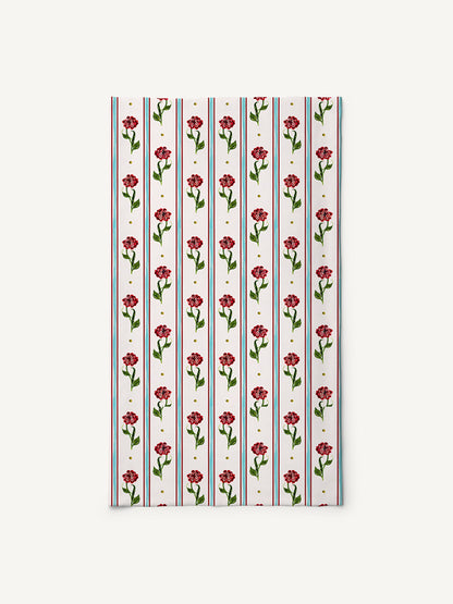 Crimson Dianthus Print Boho Bandeau Headband