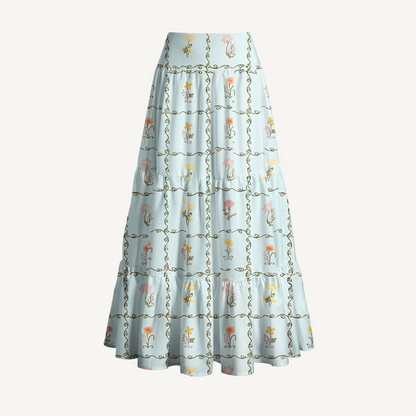 Sunny Garden Tiles Print Convertible Maxi Skirt & Strapless Dress