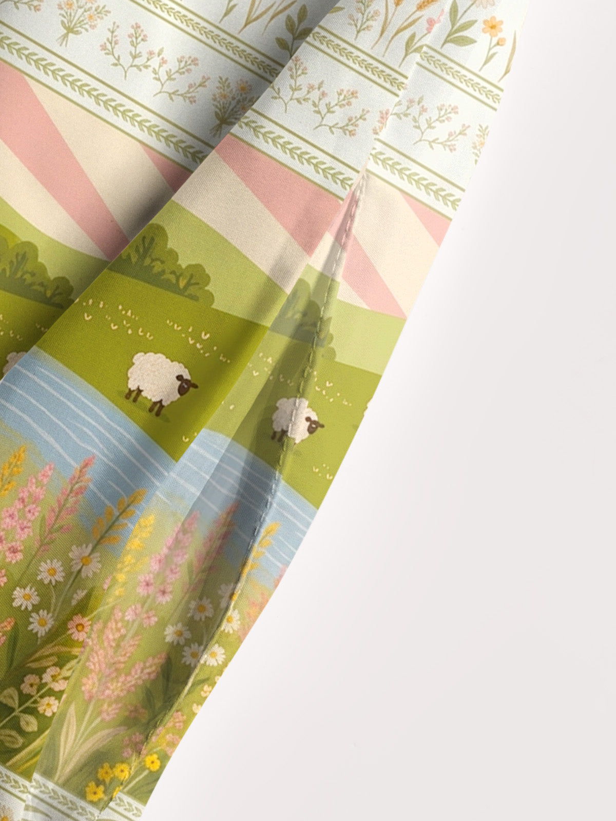 Sunrise Meadow Sheep Print Wide Straps Maxi Dress With Pockets