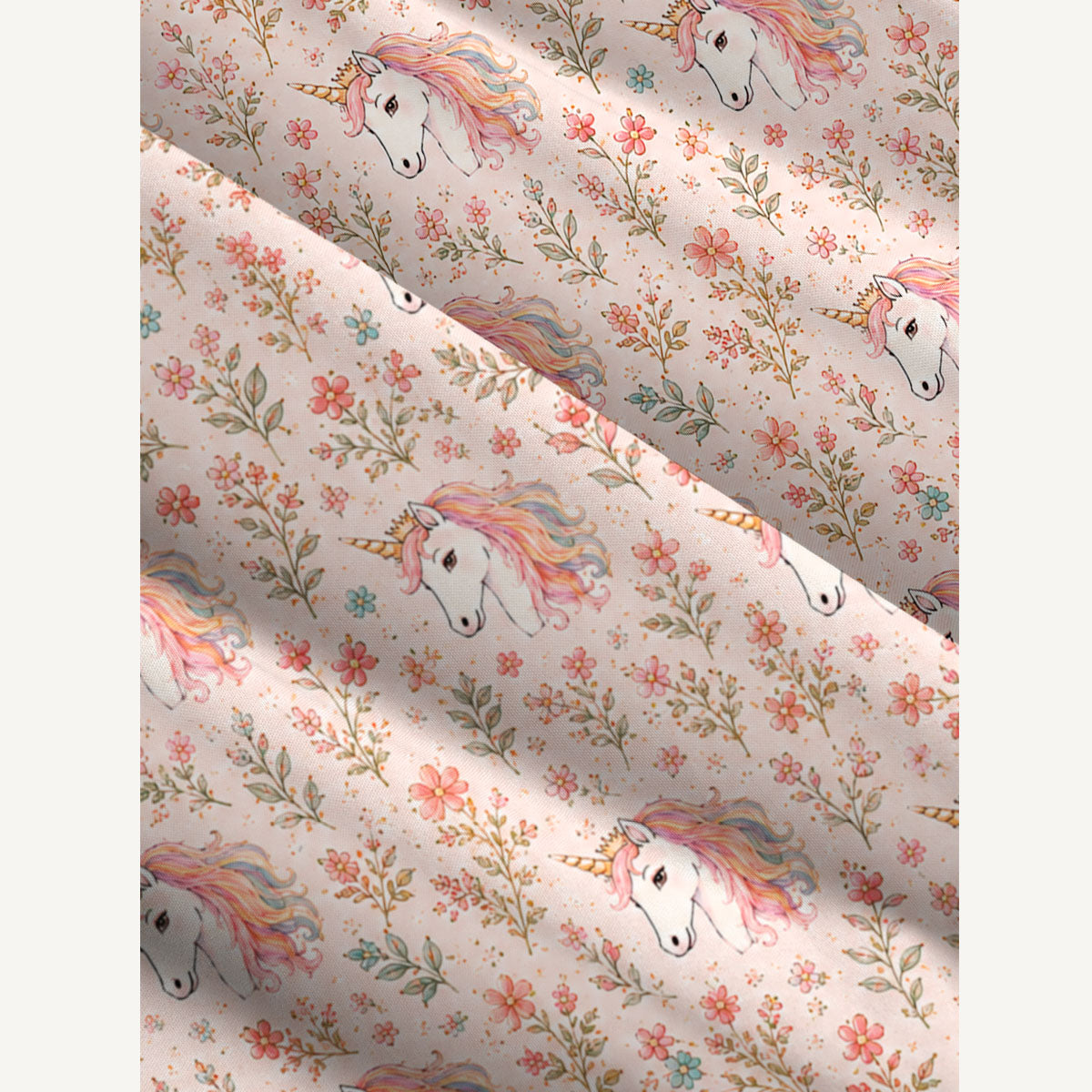 Rainbow Unicorn Blossom Print Wide Straps Maxi Dress With Pockets