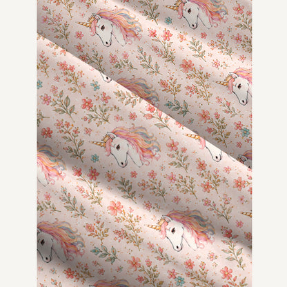 Rainbow Unicorn Blossom Print Wide Straps Maxi Dress With Pockets