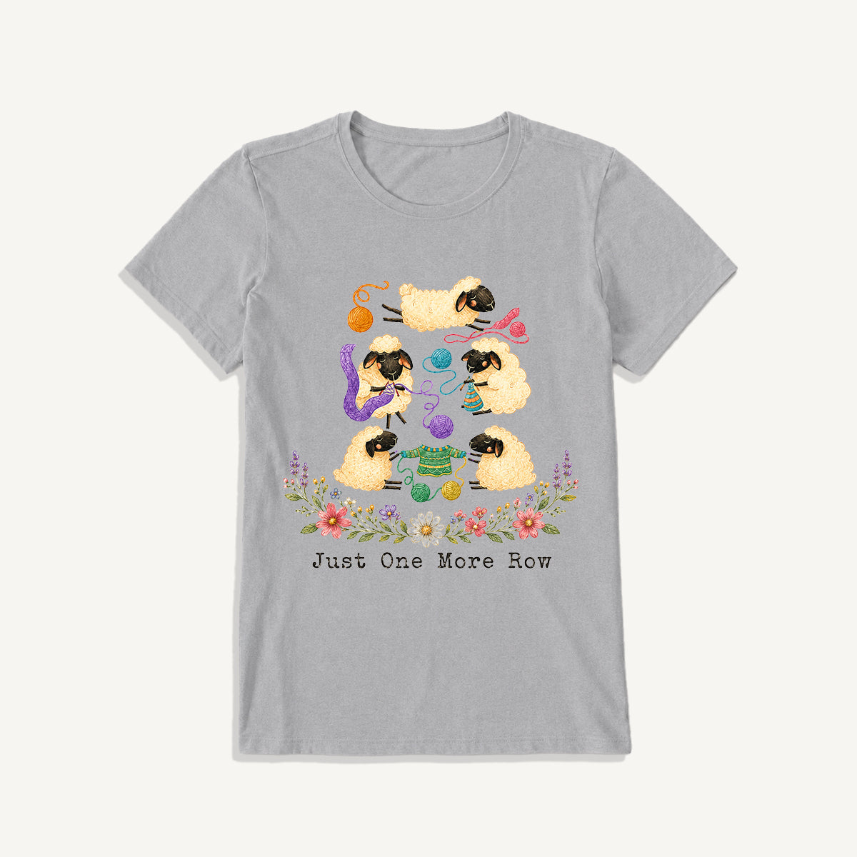 Woolly Meadow Craft Garden Print Crew Neck Cotton Tee
