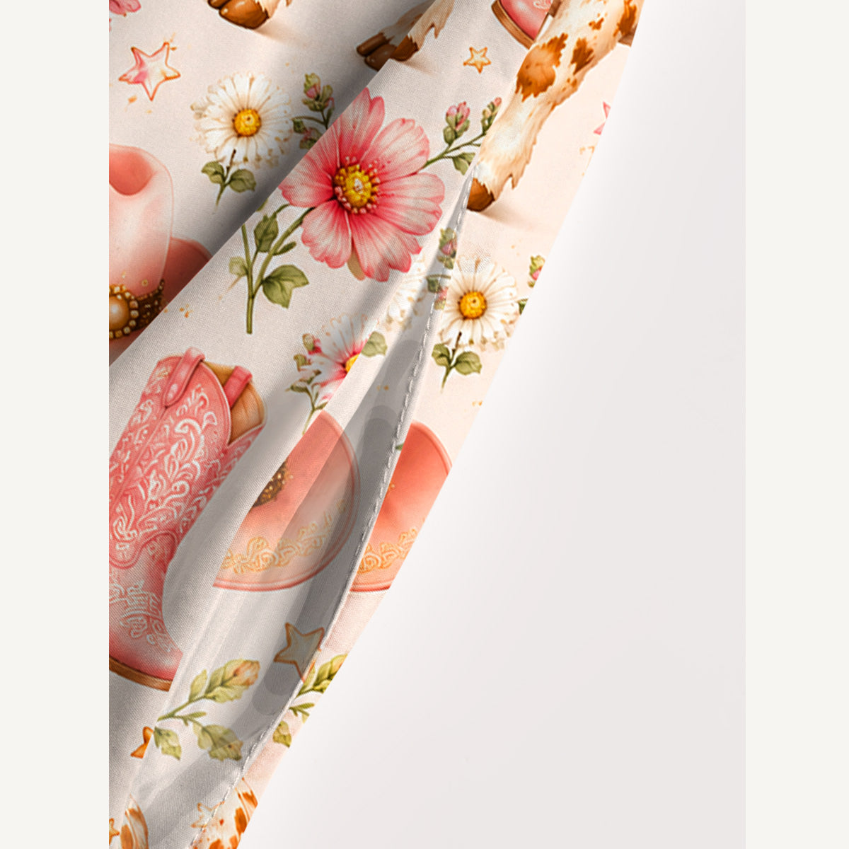 Pink Cow Cowgirl Boots Floral Print Wide Straps Maxi Dress With Pockets