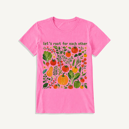Root for Each Other Garden Print Crew Neck Cotton Tee