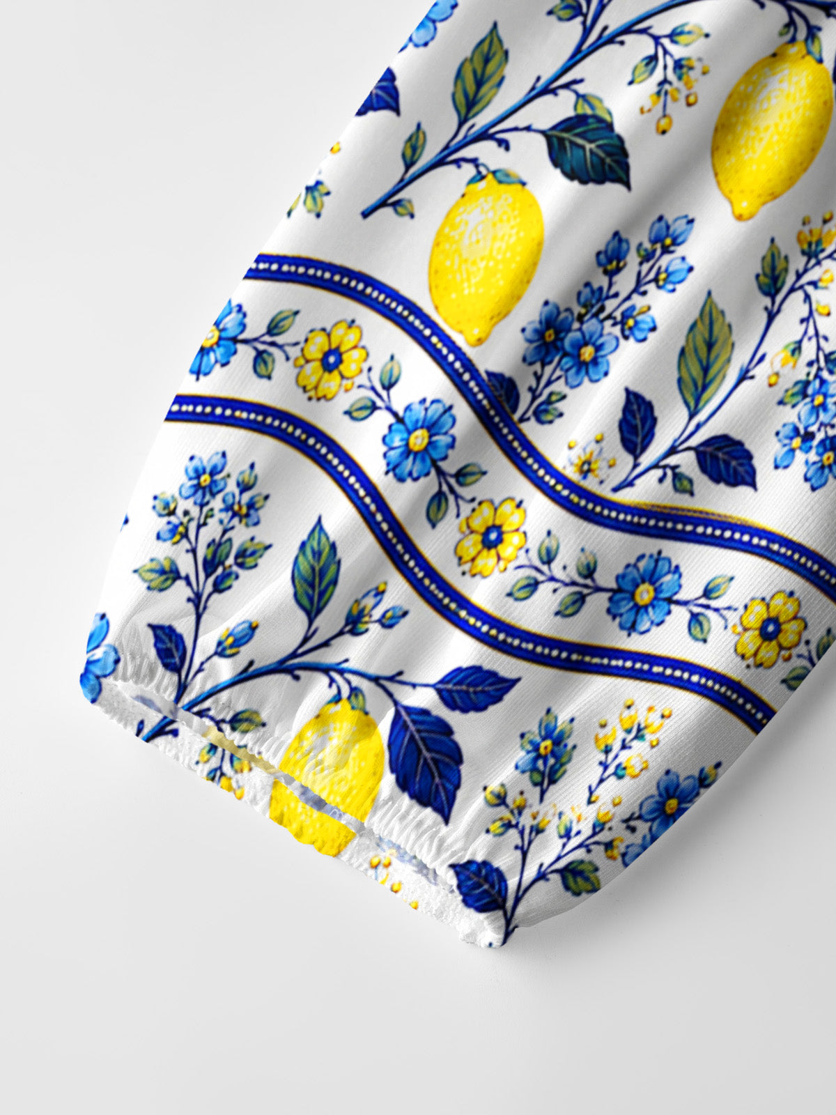 Blue Lemon Floral Print Boho Long Sleeve Tie‑Neck Blouse