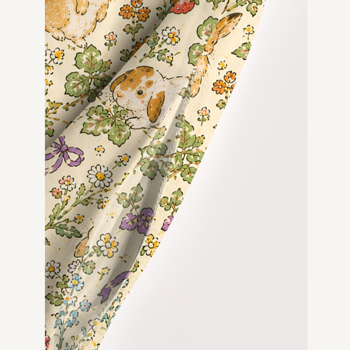 Meadow Bunny Bloom Print Wide Straps Maxi Dress With Pockets