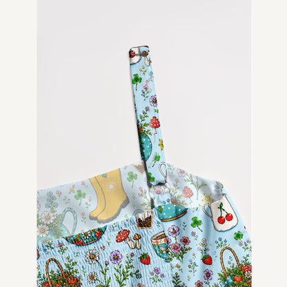 Strawberry Cottage Tea Garden Print Wide Straps Maxi Dress With Pockets