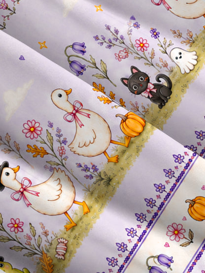Witchy Goose Garden Print Wide Straps Maxi Dress With Pockets
