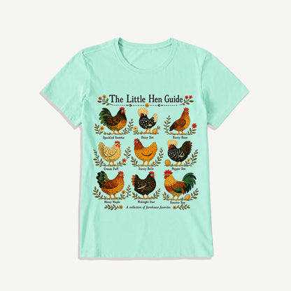 Vintage Hen Breed Guide Print Crew Neck Cotton Tee
