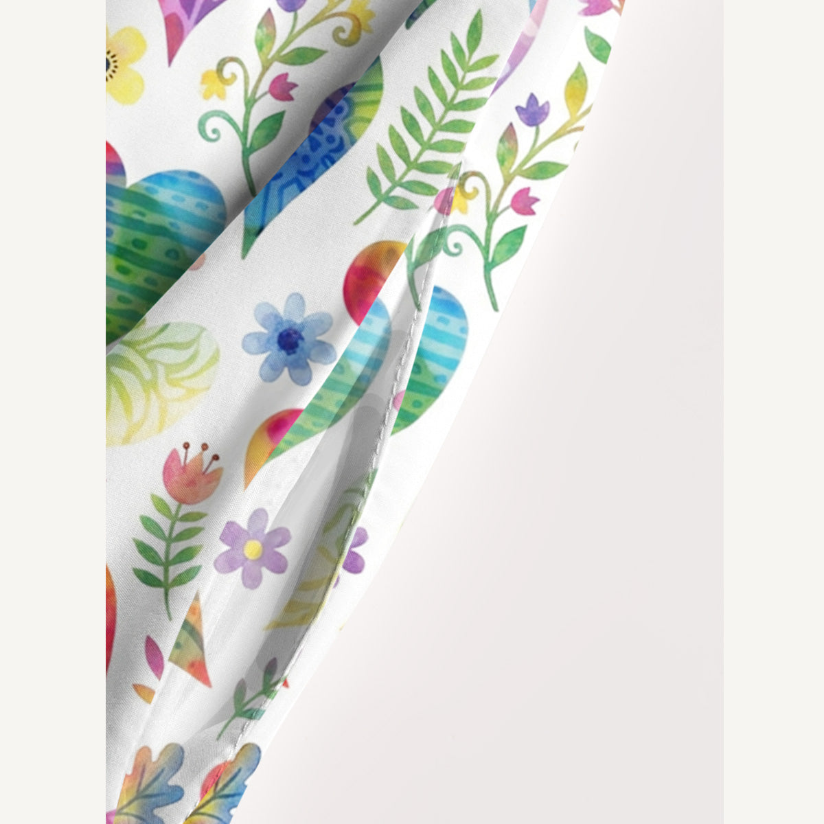 Colorful Doodle Love Pattern Print Wide Straps Maxi Dress With Pockets