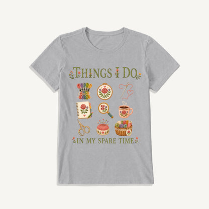 Stitched Cozy Craft Garden Print Crew Neck Cotton Tee