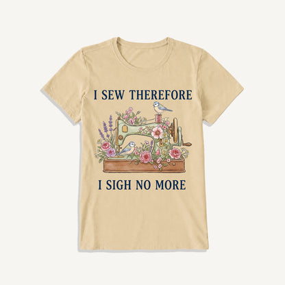Floral Bird Sewing Serenity Print Crew Neck Cotton Tee