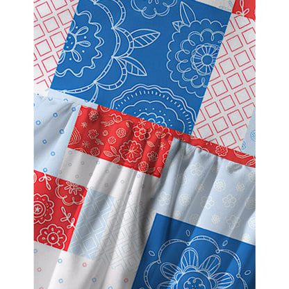 Patriotic Patchwork Print Spaghetti Strap Mini Dress