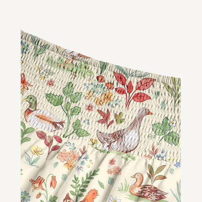 Countryside Garden Critter Print Convertible Maxi Skirt & Strapless Dress