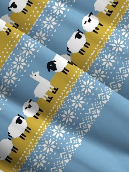 Pasture Parade Sheep Print Wide Straps Maxi Dress With Pockets