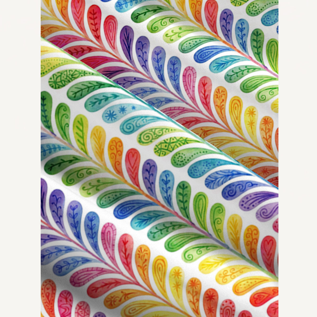 Rainbow Feather Stripes Print Wide Straps Maxi Dress With Pockets