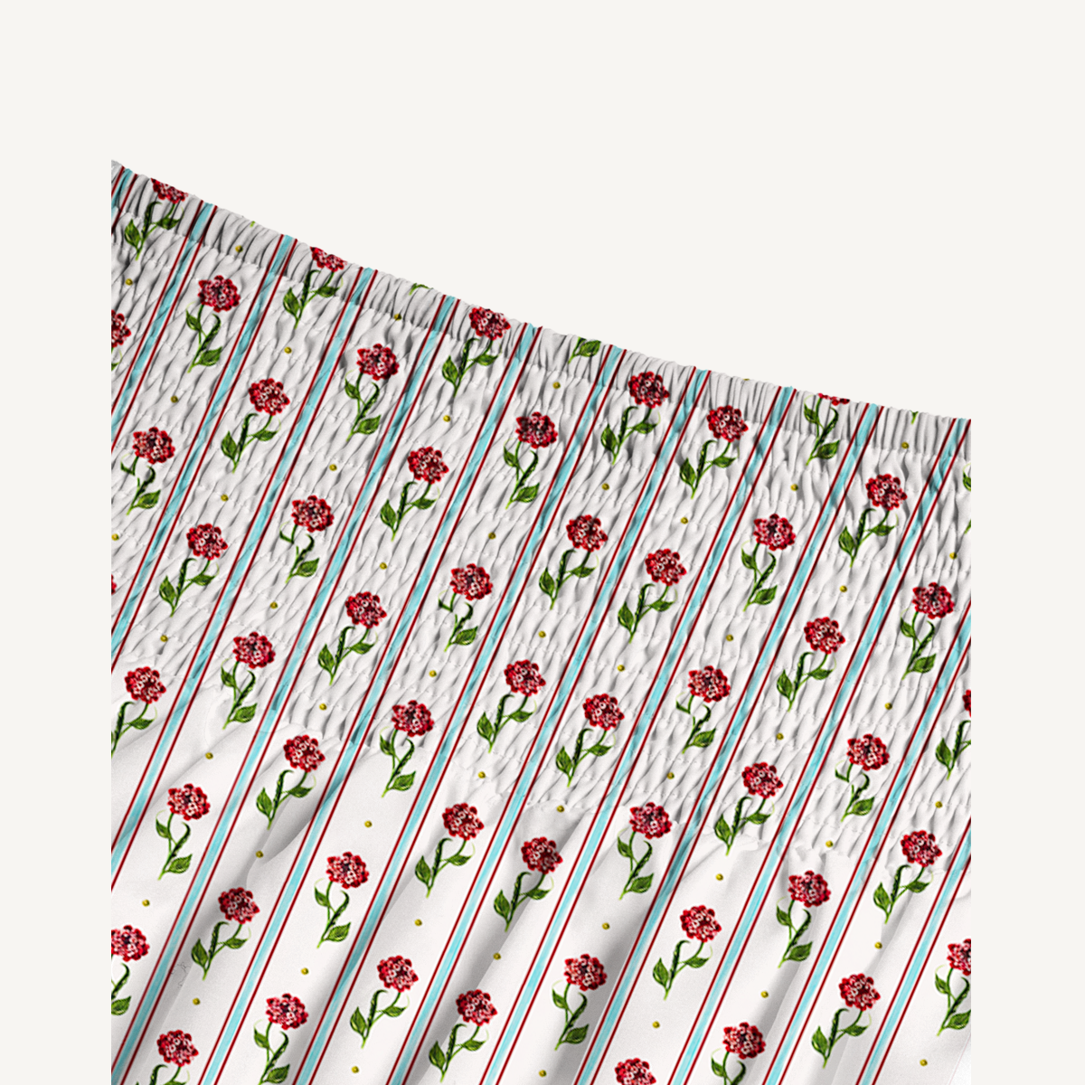 Crimson Dianthus Print Convertible Maxi Skirt & Strapless Dress