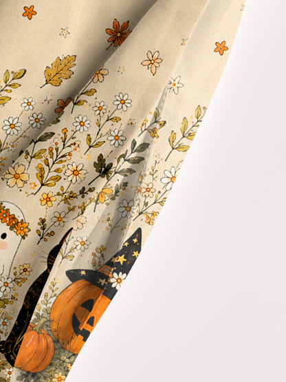 Harvest Ghost Garden Print Wide Straps Maxi Dress With Pockets