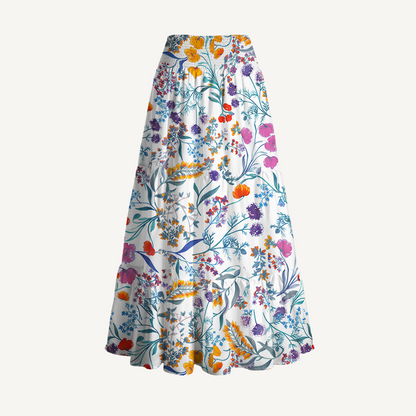 Fiery Meadow Print Convertible Maxi Skirt & Strapless Dress