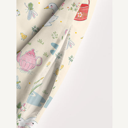 Whimsical Homestead Garden Print Wide Straps Maxi Dress With Pockets