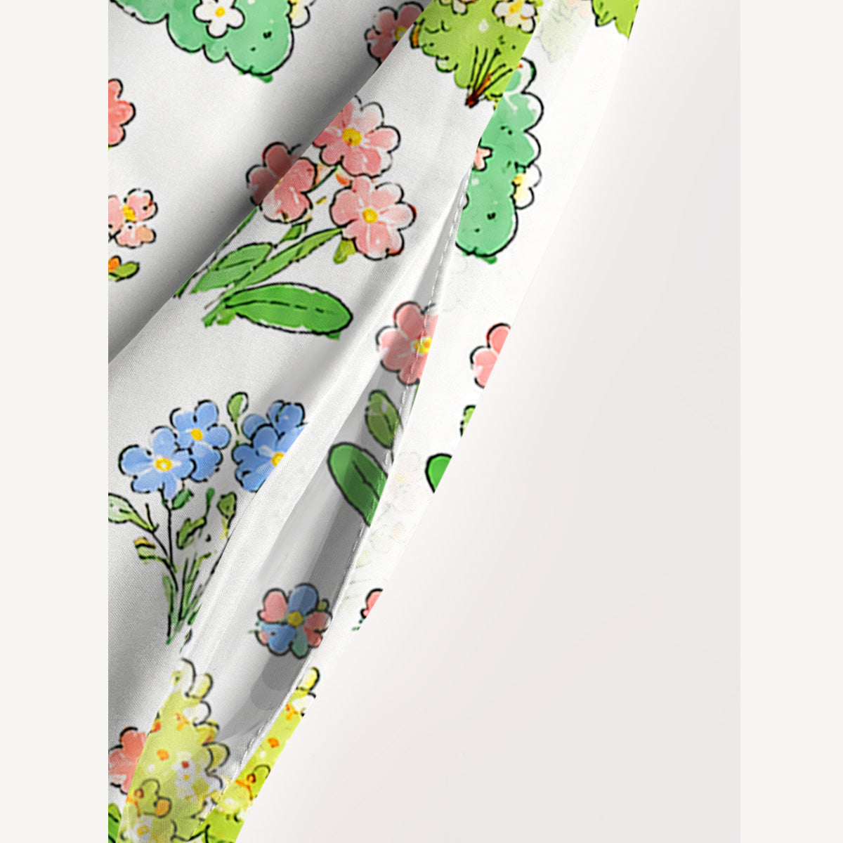 Colorful Garden Print Wide Straps Maxi Dress With Pockets
