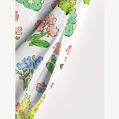 Colorful Garden Print Wide Straps Maxi Dress With Pockets