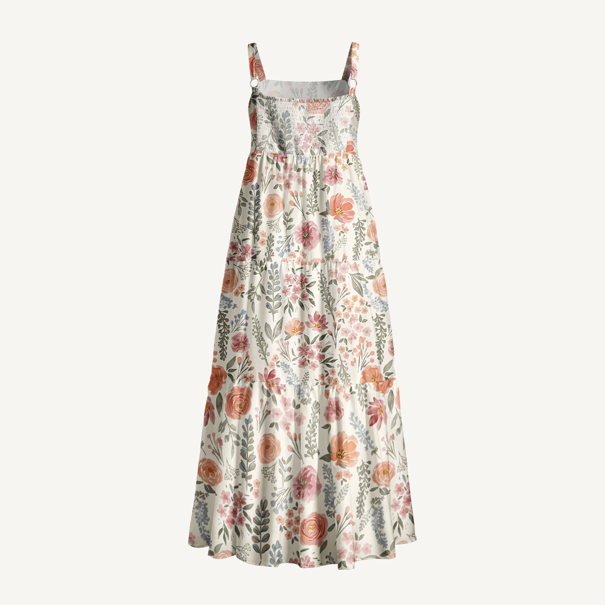 The Wild Flowers Print Wide Straps Maxi Dress With Pockets