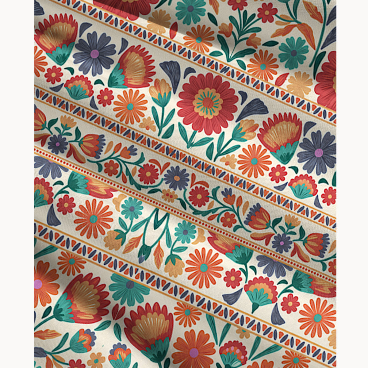 Bohemian Folk Floral Stripe Print Convertible Maxi Skirt & Strapless Dress