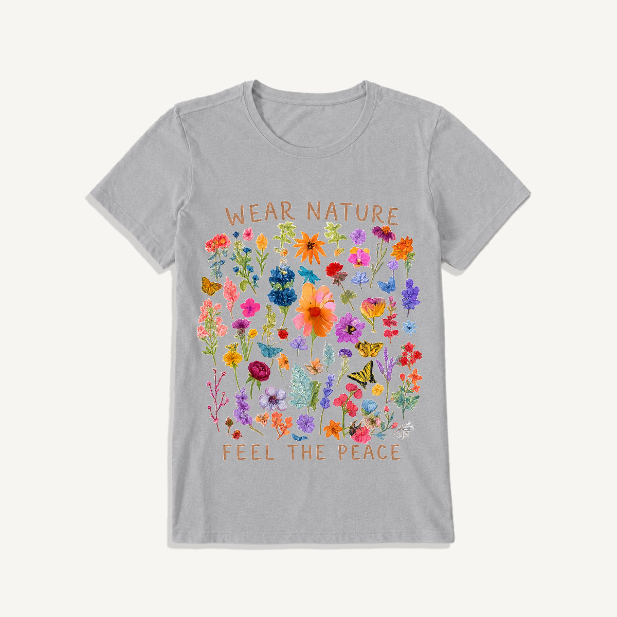 Pressed Wildflower Collection Print Crew Neck Cotton Tee