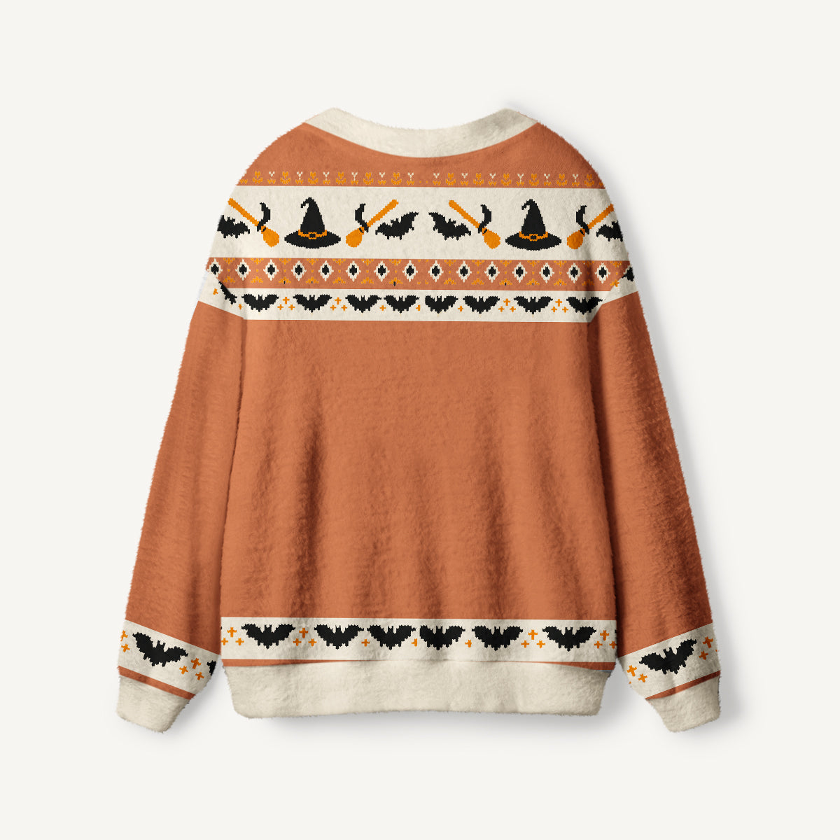 Halloween Witch Bat Art Print Ugly Cardigan Sweaters