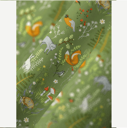 Whimsical Woodland Animals Kimono Sleeve Kaftan Dress