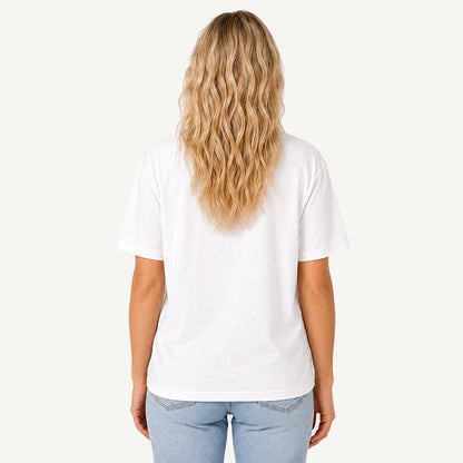 Floral Feline Bloom Print Crew Neck Cotton Tee